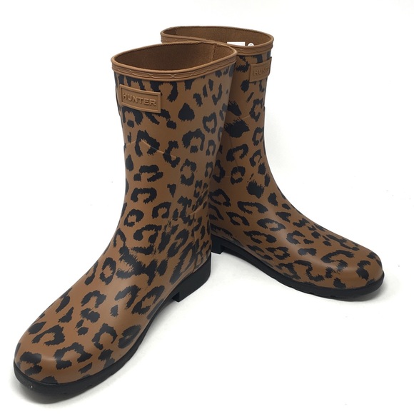 HUNTER Original Leopard Print Refined Short Rain Boot - Picture 6 of 12